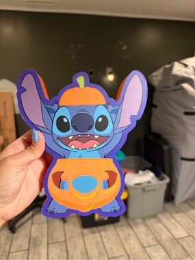 Blue Stitch Pumpkin Wall Decor - Cute Halloween Accent